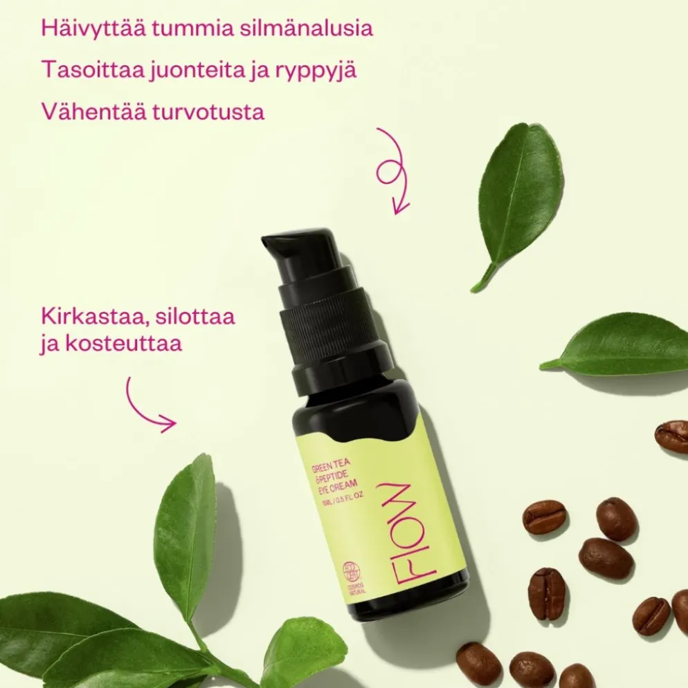 Silmänympärysvoide Flow Cosmetics Green Tea & Peptide Eye Cream 15ml