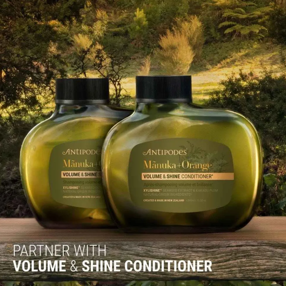 Tuuheuttava shampoo Antipodes Mānuka + Orange Volume & Shine